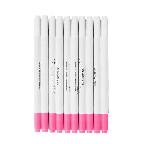 Wegiwuca 10 Stück waschbare Stoffmarkierstifte, löschbarer Stift, wasserlöslicher Stift, Stoffmarkierungsstift, Nähzubehör zum Quilten von Wegiwuca
