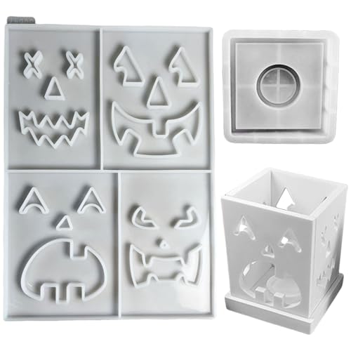 Wegiwuca Halloween-Kerzenständer-Silikonformen, Projektion, Wanddekoration, Ornament-Formen, Halter, Formen, Epoxidharz-Formen Wegiwuca Halloween-Kerzenständer-Silikonformen, Projektion, Wanddekoration, Ornament-Formen, Halter, Formen, Epoxidharz-Formen von Wegiwuca