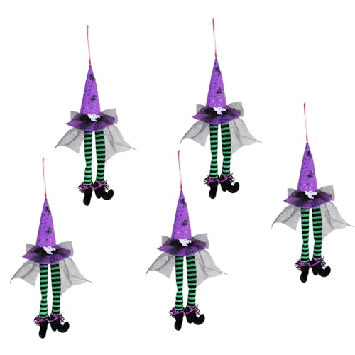 Wegiwuca Halloween-Zubehör, bunte Hexenhut, Fensterdekoration, Blickfang, Heimdekoration, Partyzubehör, 5 Stück von Wegiwuca
