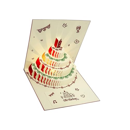 Wegiwuca Musikalische Geburtstags Grußkarte Mit Musik Und Lichtern Künstlerische Geburtstagsfeier Für Partys Kuchen Designs Karte Geeignet von Wegiwuca