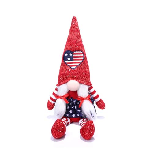Wegiwuca Veterans Day Zwerge Plüsch Stern Skandinavier Tomtes Paar Elfen Dekorationen Stern Gestreift Plüsch Ornament von Wegiwuca