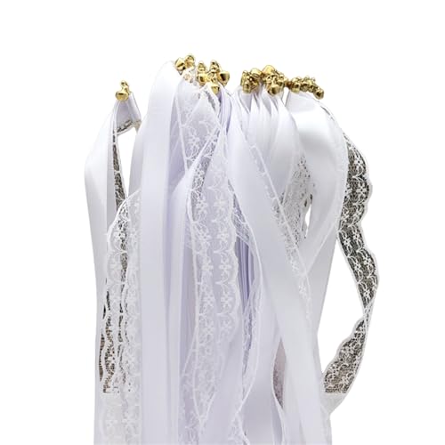 Weiße Bänder Feen Stick Hochzeit Wirbel Schnürsenkel Luftschlangen mit goldenem Partygeschenk für Hochzeit Weiße Bänder Feen Stick Hochzeit Wirbel Schnürsenkel Luftschlangen mit goldenem Partygeschenk für Hochzeit von Wegiwuca