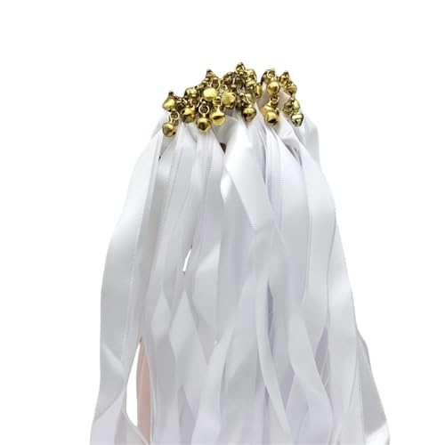 Weiße Bänder Feen Stick Hochzeit Wirbel Schnürsenkel Luftschlangen mit goldenem Partygeschenk für Hochzeit Weiße Bänder Feen Stick Hochzeit Wirbel Schnürsenkel Luftschlangen mit goldenem Partygeschenk für Hochzeit von Wegiwuca