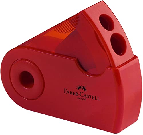 Anspitzer Doppelspitzdose Sleeve rot - Qualitätsspitzer für leichtes und sauberes Spitzen - mit Lochverschluss - für Standart und Jumbostifte von Wegmann