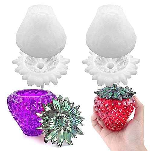 2 Stück Erdbeer Gläser Harzformen mit Deckel Niedliche Silikonformen für Vorratsglas für Epoxidharz, Schmuckdose, Harzform für Schmuck, Kerzenhalter, Kunst, 2 Stück Erdbeer Gläser Harzformen mit Deckel Niedliche Silikonformen für Vorratsglas für Epoxidharz, Schmuckdose, Harzform für Schmuck, Kerzenhalter, Kunst, von Wehous