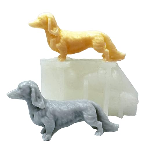 Wehous 3D-Dackel-Silikonform, Epoxidharz-Gussformen, lebendiger Hund, Silikon, Beton, Gips, Ornament-Formen, einzigartige Anhänger-Auto-Fresh, Schlüsselanhänger, Formen für Kunstharz, Kunst, Handwerk von Wehous