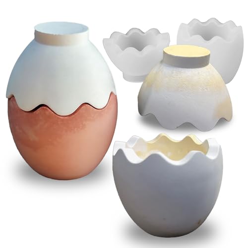 Wehous Eierförmige Glasformen aus Kunstharz mit Deckel, Oster-Silikonformen für Epoxidharz, Beton, einzigartiger Kerzenhalter, Behälter, Aufbewahrung, Schmuck, Schmuckhalter, Form, DIY, Kunst von Wehous