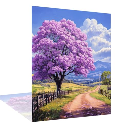 Diamond Painting Baum Diamond Painting Erwachsene Groß xxl 60x80cm Berge Diamant Art Bilder, DIY 5D Runder Vollbohrer Diamant Cross Stickerei Malerei Kits, Deko Wohnzimmer, Geschenke für Frauen W6-961 von Wehsaeho