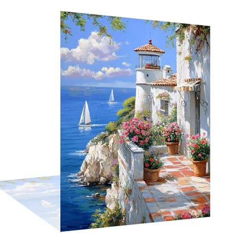 Diamond Painting Blumen Diamond Painting Erwachsene Groß xxl 50x60cm Landschaft Diamant Art Bilder, DIY 5D Runder Vollbohrer Diamant Cross Stickerei Malerei Kits, Deko Wohnzimmer Geschenke W6-322 von Wehsaeho