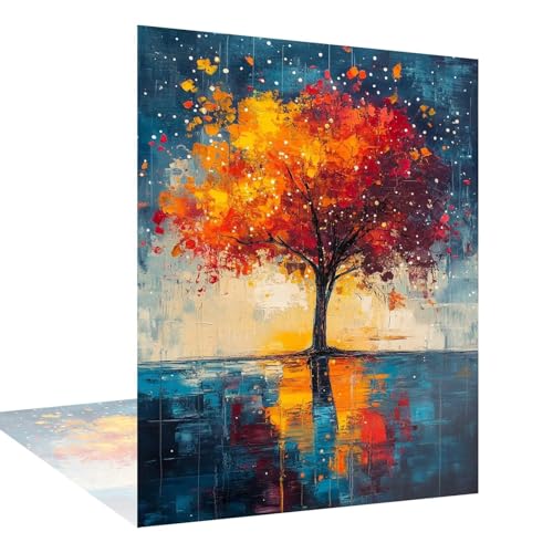 Diamond Painting Erwachsene Groß xxl 40x60cm Baum Diamond Painting Abstrakt Diamanten Art Kinder, Diamant Kunst Kits Vollständiges, Mosaikherstellung Bastelset, Deko Wand, Geschenke für Frauen W6-941 von Wehsaeho