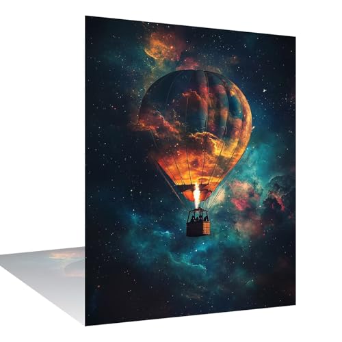 Diamond Painting Heißluftballon Diamond Painting Erwachsene Groß xxl 50x70cm Sternenhimmel Diamant Art Bilder, DIY 5D Runder Vollbohrer Diamant Cross Stickerei Malerei Kits, Deko Wohnzimmer W6-841 von Wehsaeho