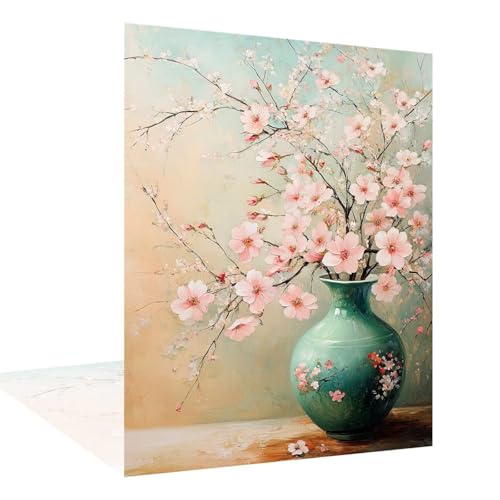 Diamond Painting Japan Diamond Painting Erwachsene Groß xxl 60x90cm Kirschblüten Diamant Art Bilder, DIY 5D Runder Vollbohrer Diamant Cross Stickerei Malerei Kits, Deko Wohnzimmer Geschenke W6-861 von Wehsaeho
