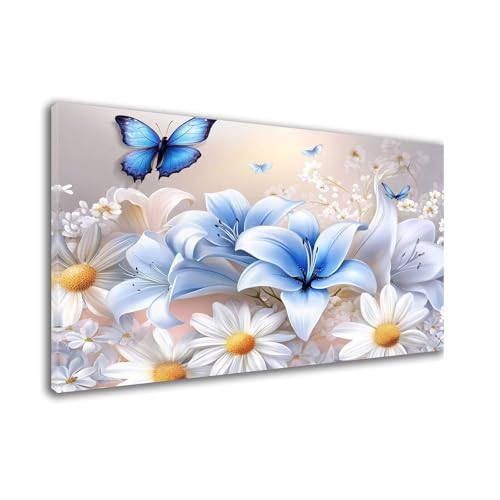 Diamond Painting Schmetterling Diamond Painting Erwachsene Groß xxl 60x80cm Lilie Diamant Art Bilder, DIY 5D Runder Vollbohrer Diamant Cross Stickerei Malerei Kits, Deko Wohnzimmer Geschenke W6-62 von Wehsaeho