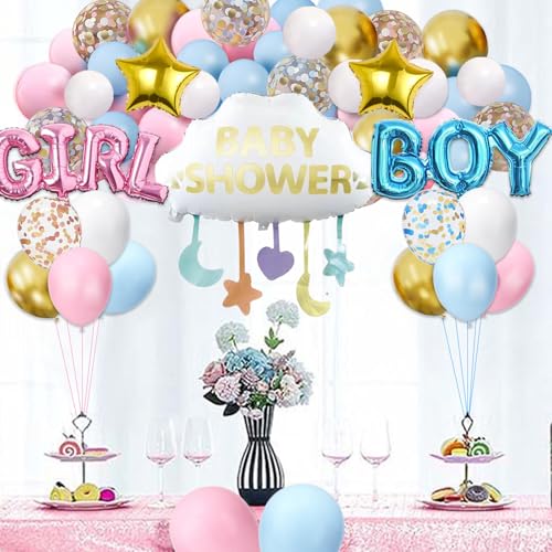 Baby Shower Dekorations-Set, Luftballons Girlande mit GIRL & BOY Folienballons, Rosa Blau Gold,Junge oder Mädchen Geschlecht Reveal Party Dekorationen Baby Shower Dekorations-Set, Luftballons Girlande mit GIRL & BOY Folienballons, Rosa Blau Gold,Junge oder Mädchen Geschlecht Reveal Party Dekorationen von WeiRenLuan