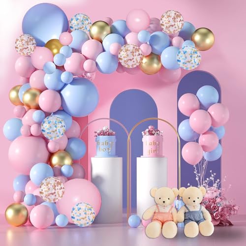 Gender Reveal Luftballons Party Dekoration, Mädchen Oder Junge Rosa Blau Luftballons Überraschungsdekorationen,Babyparty-Ballon-Girlanden-Dekorationen von WeiRenLuan