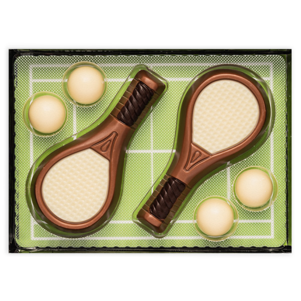 Schoko-Geschenkset "Tennis", 6-teilig, 65g von Weibler Confiserie