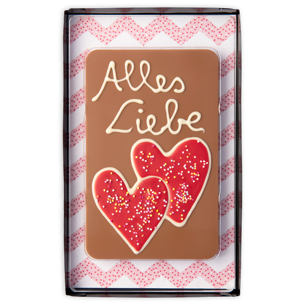 Schokoladen Geschenktafel "Alles Liebe", 120g von Weibler Confiserie