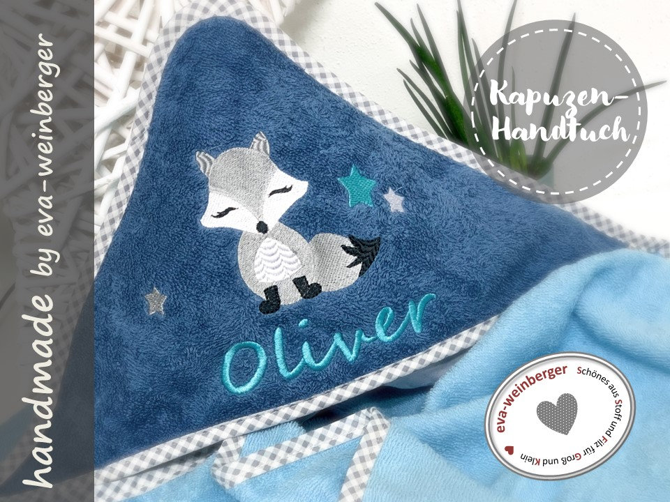 Kapuzenhandtuch Mit Namen Fuchs Geschenk Baby Kapuzenbadetuch Handtuch Kapuze von WeinbergerDesign