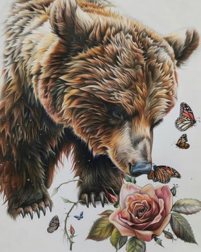 Weiniuniu 5D DIY Diamond Painting Kit Bärenblumen Kristall-Strasssteinen Bilder Set Diamond Arts Craft Malerei Erwachsene Home Wanddekoration 40x50cm von Weiniuniu