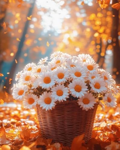 Weiniuniu 5D-Diamant-Malset Schöne Blumen DIY Malen Nach Zahlen Erwachsene und Kinder runde Strassmalerei Bilder Home Decor 50x70 cm von Weiniuniu