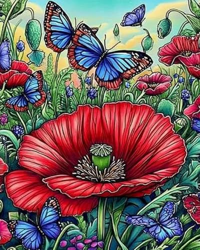 Weiniuniu 5D-Diamant-Malset Schöne Blumen und Schmetterlinge DIY Malen Nach Zahlen Erwachsene und Kinder runde Strassmalerei Bilder Home Decor 40x50 cm Weiniuniu 5D-Diamant-Malset Schöne Blumen und Schmetterlinge DIY Malen Nach Zahlen Erwachsene und Kinder runde Strassmalerei Bilder Home Decor 40x50 cm von Weiniuniu