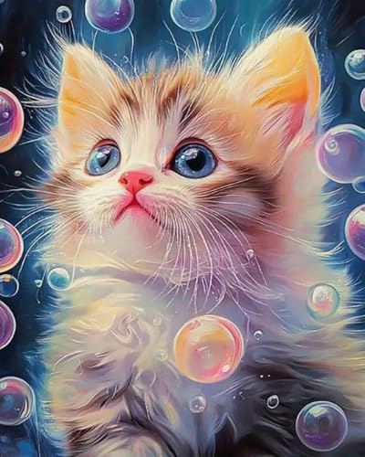 Weiniuniu Kreuzstich Stickpackung Bubble Cat DIY Stickvorlagen Stickbilder 11CT Vorgedruckt Kreuzstich Set für Anfänger Home Decor 50x70 cm Weiniuniu Kreuzstich Stickpackung Bubble Cat DIY Stickvorlagen Stickbilder 11CT Vorgedruckt Kreuzstich Set für Anfänger Home Decor 50x70 cm von Weiniuniu