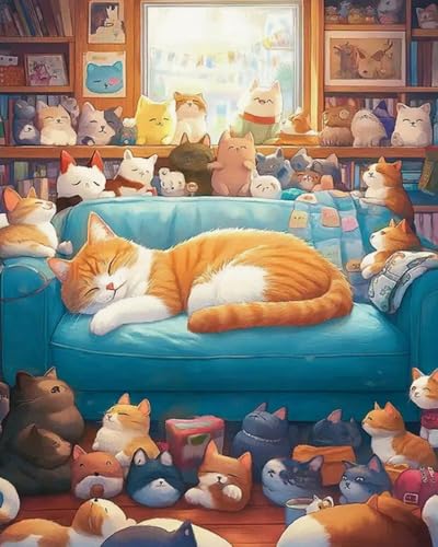 Weiniuniu Kreuzstich Stickpackung Cartoon-Katze DIY Stickvorlagen Stickbilder 11CT Vorgedruckt Kreuzstich Set für Anfänger Home Decor 50x70 cm Weiniuniu Kreuzstich Stickpackung Cartoon-Katze DIY Stickvorlagen Stickbilder 11CT Vorgedruckt Kreuzstich Set für Anfänger Home Decor 50x70 cm von Weiniuniu