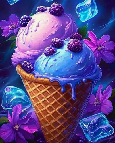 Weiniuniu Kreuzstich Stickpackung Desserteis DIY Stickvorlagen Stickbilder 11CT Vorgedruckt Kreuzstich Set für Anfänger Home Decor 40x50 cm von Weiniuniu