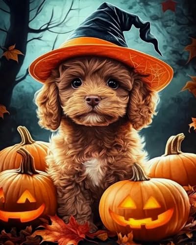 Weiniuniu Kreuzstich Stickpackung Halloween-Kürbis DIY Stickvorlagen Stickbilder 11CT Vorgedruckt Kreuzstich Set für Anfänger Home Decor 50x70 cm von Weiniuniu