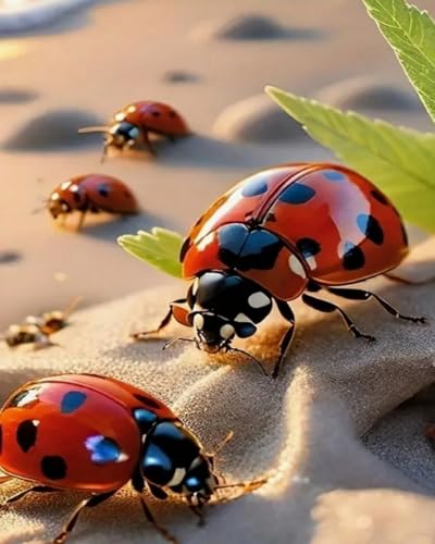 Weiniuniu Kreuzstich Stickpackung Illustration von Insekten am Strand DIY Stickvorlagen Stickbilder 11CT Vorgedruckt Kreuzstich Set für Anfänger Home Decor 50x70 cm von Weiniuniu