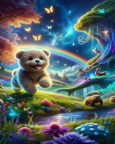 Weiniuniu Kreuzstich Stickpackung Regenbogenbär DIY Stickvorlagen Stickbilder 11CT Vorgedruckt Kreuzstich Set für Anfänger Home Decor 40x50 cm Weiniuniu Kreuzstich Stickpackung Regenbogenbär DIY Stickvorlagen Stickbilder 11CT Vorgedruckt Kreuzstich Set für Anfänger Home Decor 40x50 cm von Weiniuniu