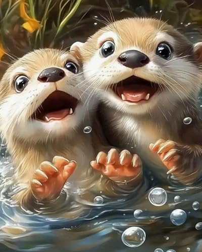 Weiniuniu Kreuzstich Stickpackung Süßer Otter DIY Stickvorlagen Stickbilder 11CT Vorgedruckt Kreuzstich Set für Anfänger Home Decor 40x50 cm Weiniuniu Kreuzstich Stickpackung Süßer Otter DIY Stickvorlagen Stickbilder 11CT Vorgedruckt Kreuzstich Set für Anfänger Home Decor 40x50 cm von Weiniuniu
