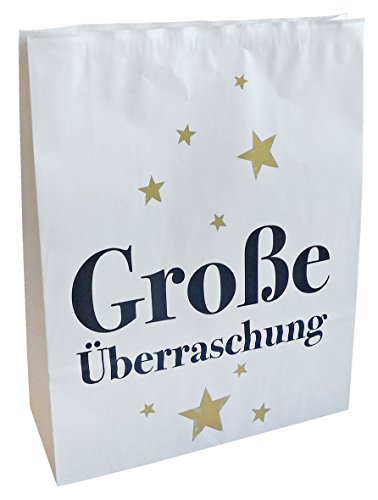 2er Set Geschenktasche "Große Überraschung", Papiertragetasche, Weihnachtstasche, Papiertasche, Tragetasche von Weinkarton24.com