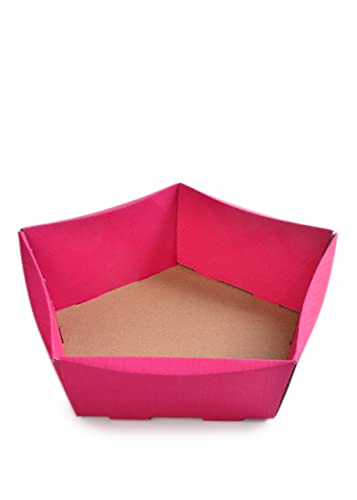 10 Stück "Körbchen Petit pink" aus Wellpappe , Geschenkkorb, Präsentkorb pink (mini) von Weinkarton24