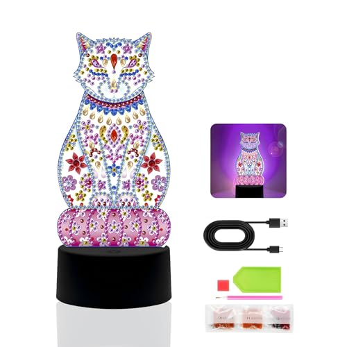 3D Diamond Painting Nachtlicht, basteln mädchen 8 jahre,Kinder LED Lampe, 7 Farbige Beleuchtung, USB/Batteriebetrieb, Katze Diamond Painting, DIY Nachtlicht Spielzeug,für bastelset mädchen 8 jahre 3D Diamond Painting Nachtlicht, basteln mädchen 8 jahre,Kinder LED Lampe, 7 Farbige Beleuchtung, USB/Batteriebetrieb, Katze Diamond Painting, DIY Nachtlicht Spielzeug,für bastelset mädchen 8 jahre von Weiongppy