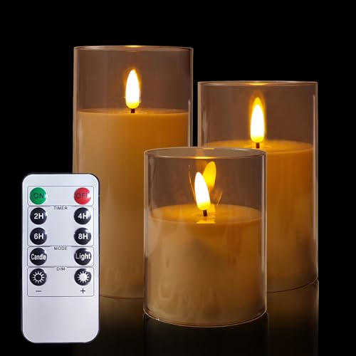 Flammenlose LED-Kerzen,3PCS LED Teelichter,Flammenlose Kerzen mit Beweglicher Flamme,Batteriebetriebene LED-Kerzen,Fernbedienung mit Timer, für Hochzeit Weihnachten Home Decor-Graues dreiteiliges Set Flammenlose LED-Kerzen,3PCS LED Teelichter,Flammenlose Kerzen mit Beweglicher Flamme,Batteriebetriebene LED-Kerzen,Fernbedienung mit Timer, für Hochzeit Weihnachten Home Decor-Graues dreiteiliges Set von Weiongppy