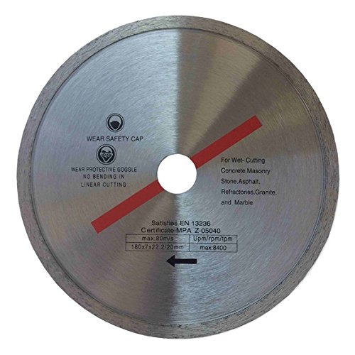 Weischer® - Diamanttrennscheibe 180 x 22,23 mm | Diamantscheibe Trennscheibe | für Fliese, Steinzeug, Marmor, Granit | Segmenthöhe 7 mm von Weischer