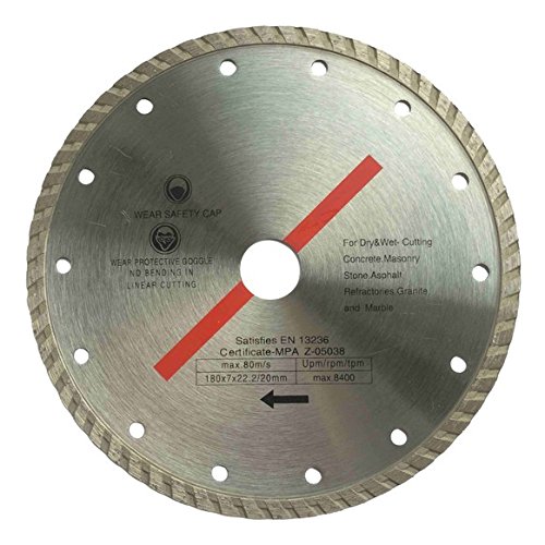 Weischer® - Diamanttrennscheibe 230 x 22,23 mm | Universal Turbo Diamantscheibe Trennscheibe segmentiert | für Beton, Stein, Klinker, Pflaster, Ziegel | Segmenthöhe 10 mm | Trockenschnitt Weischer® - Diamanttrennscheibe 230 x 22,23 mm | Universal Turbo Diamantscheibe Trennscheibe segmentiert | für Beton, Stein, Klinker, Pflaster, Ziegel | Segmenthöhe 10 mm | Trockenschnitt von Weischer