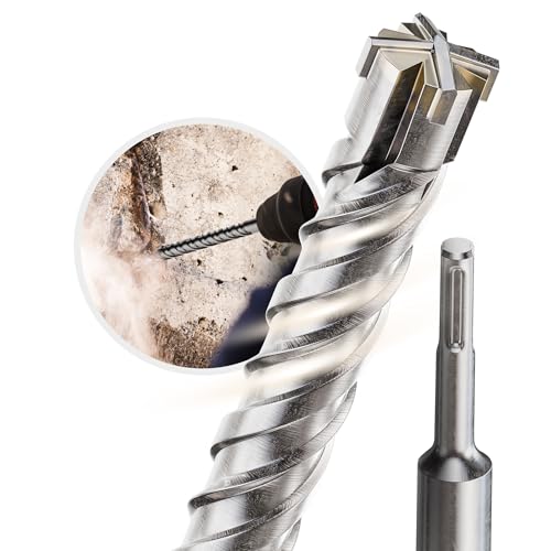 Weischer® - SDS Plus Bohrer 22 x 800 mm | vierschneidiger & langlebiger Steinbohrer | Betonbohrer mit Doppelwendel | Bohrhammer kompatibel | robuste Bohrspitze für Beton, Naturstein & Mauerwerk von Weischer
