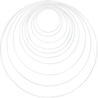 Metallring "Kreis", 10 - 40 cm, 10er-Set, Weiß von Weiß