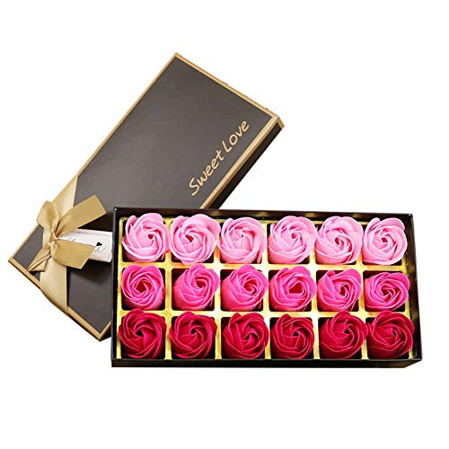 18 Stück Seife Rose Blume – Flora-Duftseife Rosenblüte – Seife mit ätherischen Ölen, Geschenk für Jahrestag/Geburtstag/Hochzeit/Valentinstag Box 18 Stück Seife Rose Blume – Flora-Duftseife Rosenblüte – Seife mit ätherischen Ölen, Geschenk für Jahrestag/Geburtstag/Hochzeit/Valentinstag Box von Weiye