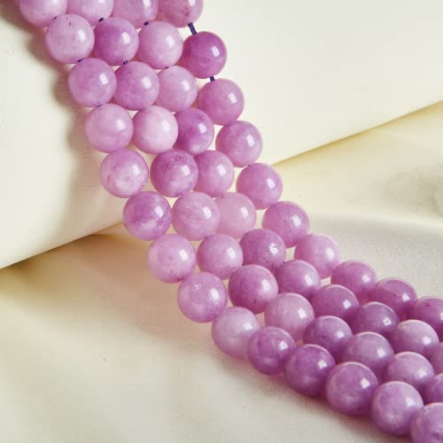 35 Stück 10 mm natürliche Kunzit-Perlen, Edelsteinperlen, runde lose Perlen für Schmuckherstellung von Weiyiziens