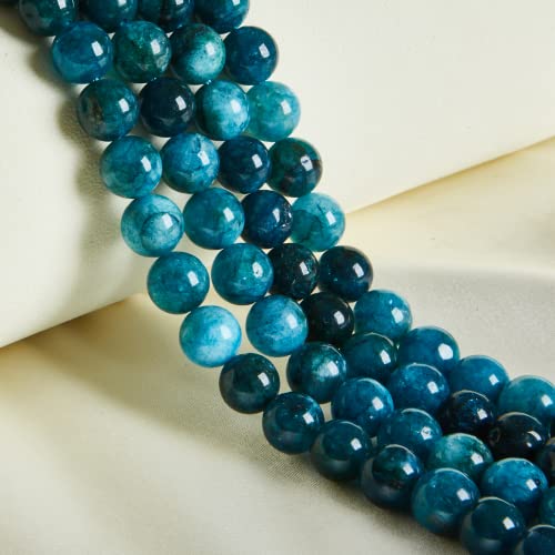 45 Stück 8 mm natürliche Apatit-Perlen, Edelsteinperlen, runde lose Perlen für Schmuckherstellung von Weiyiziens