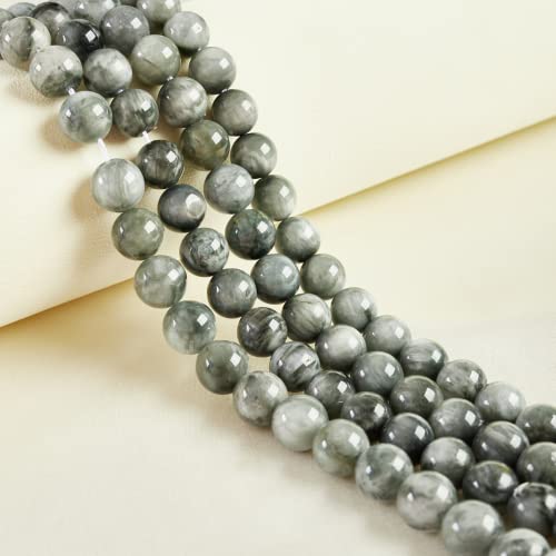 45 Stück 8 mm natürliche Falkenaugen-Perlen, Edelsteinperlen, runde lose Perlen für Schmuckherstellung von Weiyiziens