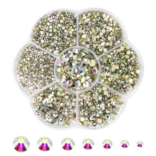 2500 Glitzersteine Hotfix Selbstklebend 0.15~0.48cm,Strasssteine für Textilien zum Kleben,Schmucksteine zum Basteln Rhinestones,für Kleidung Schuhe DIY Handwerk Nail Charms Geschenk (AB) von Wekuw