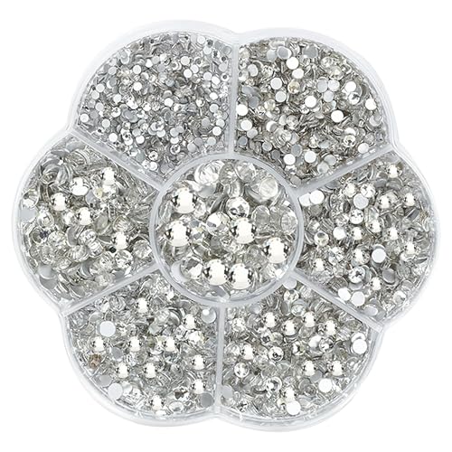 2500 Glitzersteine Hotfix Selbstklebend 0.15~0.48cm,Strasssteine für Textilien zum Kleben,Schmucksteine zum Basteln Rhinestones,für Kleidung Schuhe DIY Handwerk Nail Charms Geschenk (Silber) von Wekuw