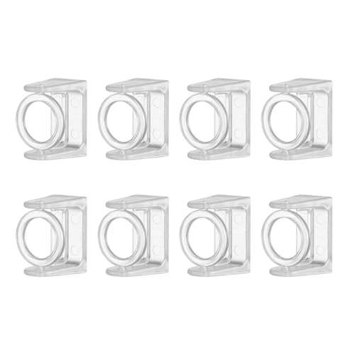 8 Stücke Gardinenstangenhalter Gardinenstange Ohne Bohren Gardinenstange zum Kleben Gardinenhaken Halterung Gardinenstanges Curtain Rod Holder Geeignet für Alle Glatten Oberflächen (Transparent) von Wekuw