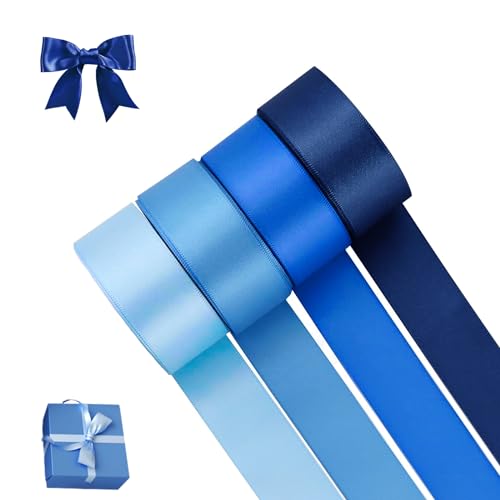 Wekuw 4 Rollen Weihnachten Geschenkband Blau 22M x 2cm Satinband Blau Breit Geschenkbänder Stoff Schleifenband Dekoband zum Geschenkverpackung, Bastelarbeiten, Geburtstag und Hochzeitsdekoration Wekuw 4 Rollen Weihnachten Geschenkband Blau 22M x 2cm Satinband Blau Breit Geschenkbänder Stoff Schleifenband Dekoband zum Geschenkverpackung, Bastelarbeiten, Geburtstag und Hochzeitsdekoration von Wekuw