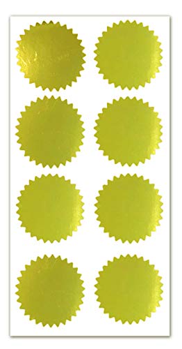 200 Stück/520 Stück Gold geprägte Folie blanko Zertifikate Versiegelungsaufkleber – 3,9 cm Gold Metallic Zertifikate Waffelversiegelung Etiketten für Verpackungen Umschläge. 1 3/4" 520 Pcs von Well Tile