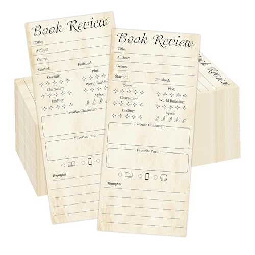Retro-Lesezeichen für Buchliebhaber und Leser, 8,9 x 20,3 cm, Buch-Tracker, Notizblöcke, Lesezeichen zum Lesen von Tagebüchern, Buchüberprüfung, Tracker, Leseprotokoll für Bücherwurm-Leser, Studenten von Well Tile